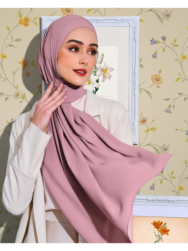 EILA CHIFFON SHAWL - PEONY