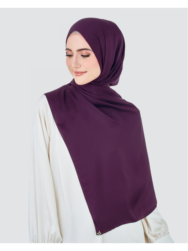 EILA SATIN SHAWL - FIG