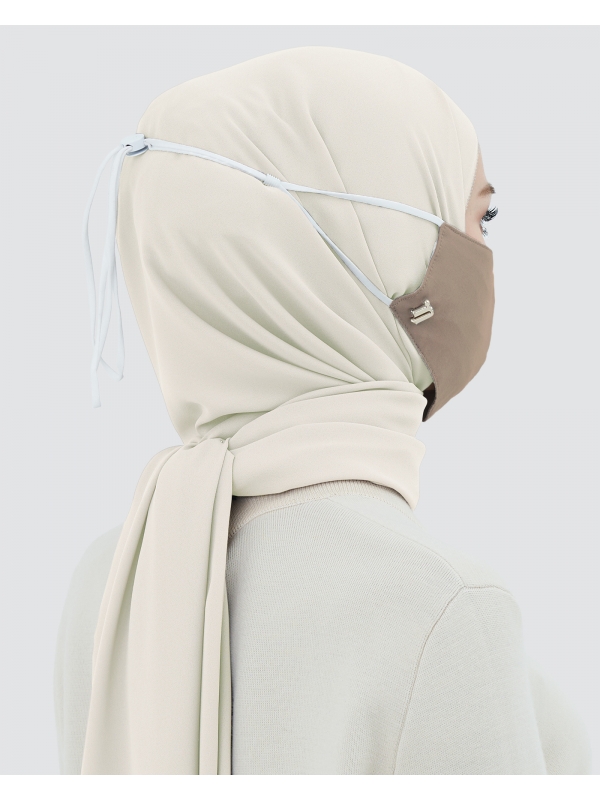 3-PLY COTTON FACE MASK - ADJUSTABLE STRAP - BROWN
