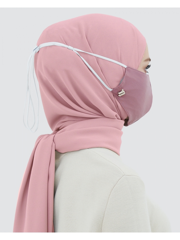 3-PLY COTTON FACE MASK - ADJUSTABLE STRAP - MAGENTA