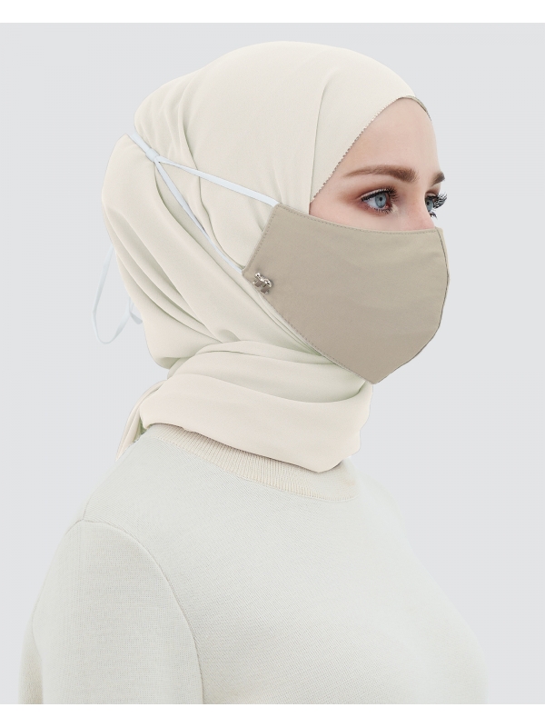 3-PLY COTTON FACE MASK - ADJUSTABLE STRAP - OAK