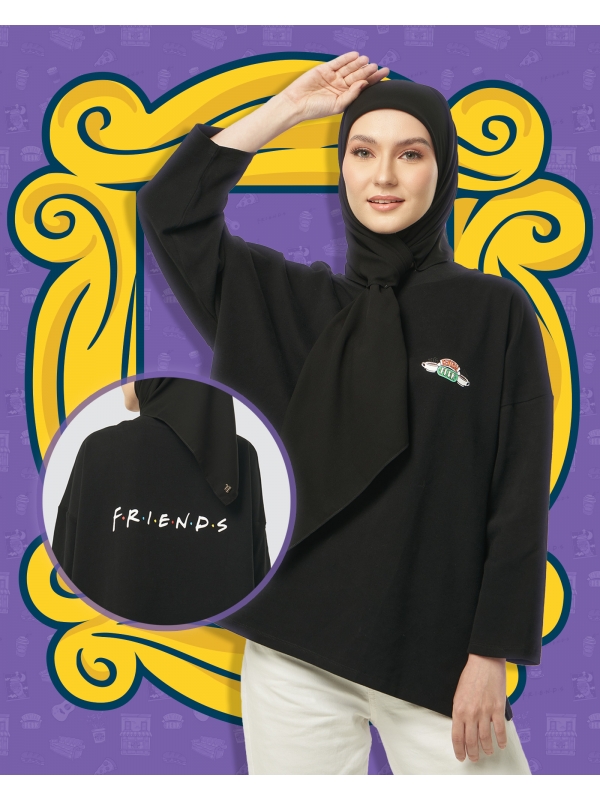 FRIENDS X NAELOFAR THE JUMPER - CENTRAL PERK - BLACK