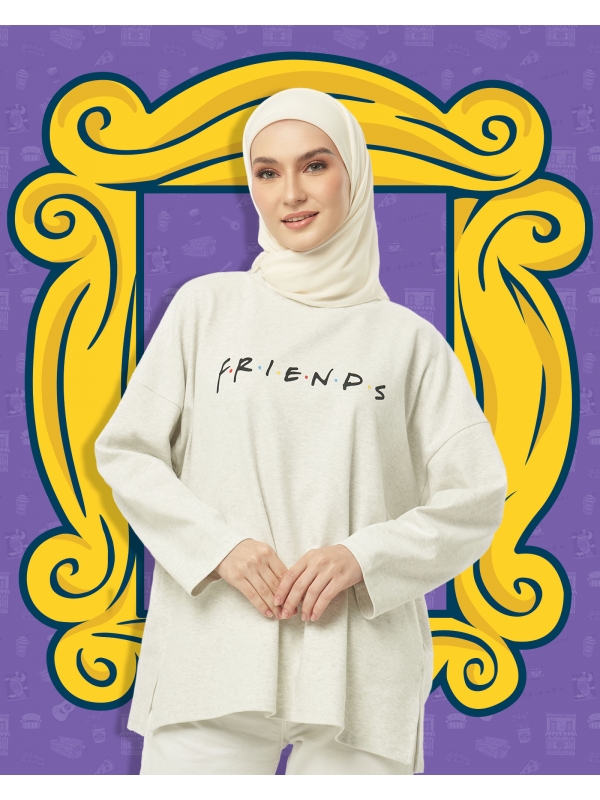 FRIENDS X NAELOFAR THE JUMPER - F.R.I.E.N.D.S - GREY