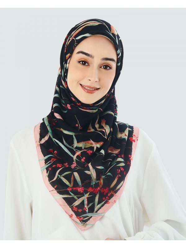 GRACE COTTON VOILE SQUARE - BLACK BEAUTY