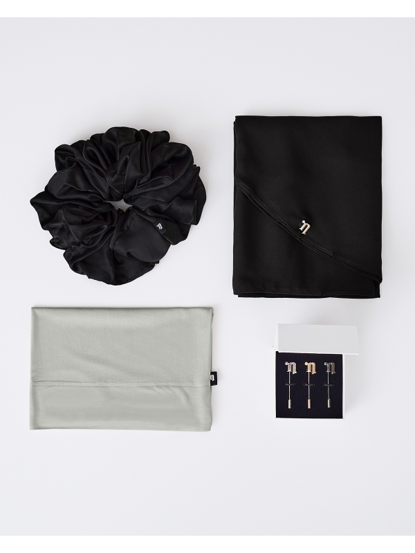 FIRST HIJAB KIT - LONG CHIFFON SHAWL - BLACK