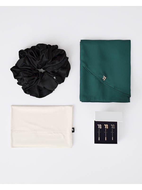 FIRST HIJAB KIT - LONG CHIFFON SHAWL - MEDIUM GREEN-TEAL