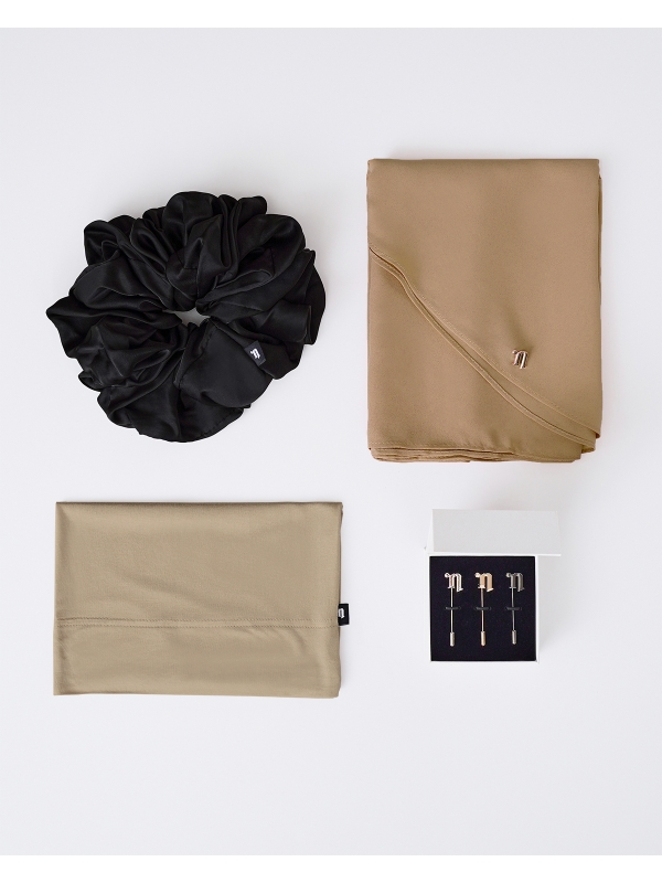 FIRST HIJAB KIT - LONG CHIFFON SHAWL - WARM CAPPUCCINO
