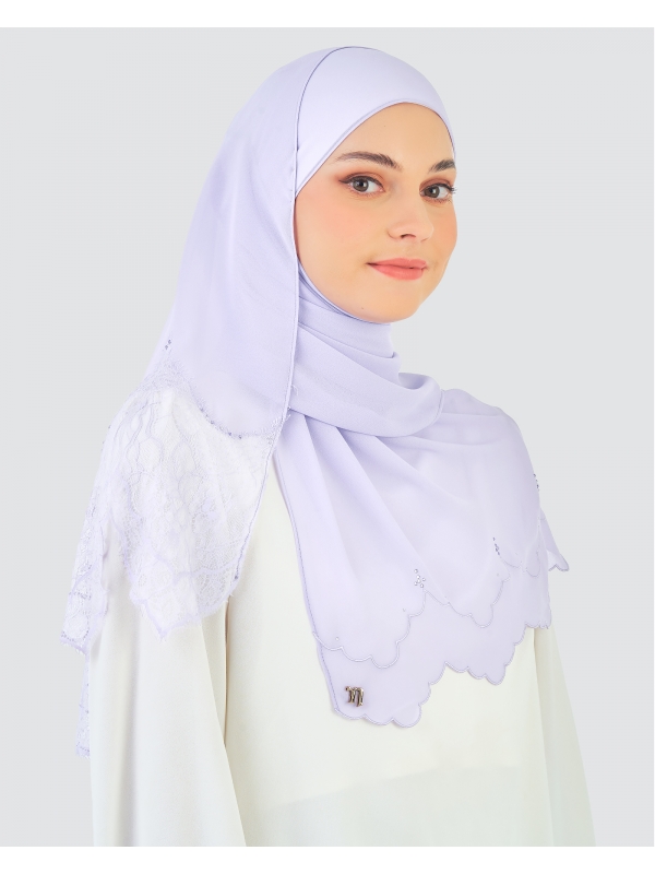 JELITA LACE CRYSTAL SHAWL - LILAC