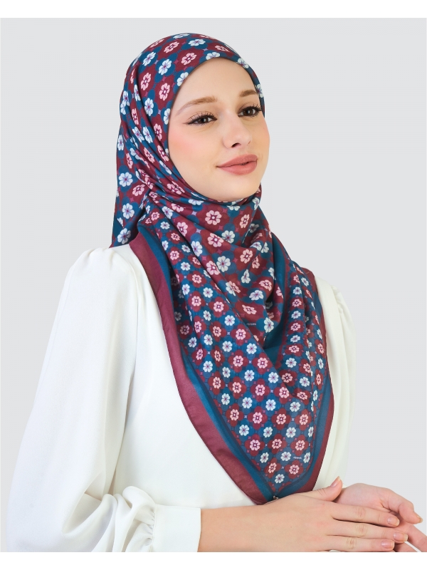 KALEIDOSCOPE COTTON VOILE SQUARE - BERRY