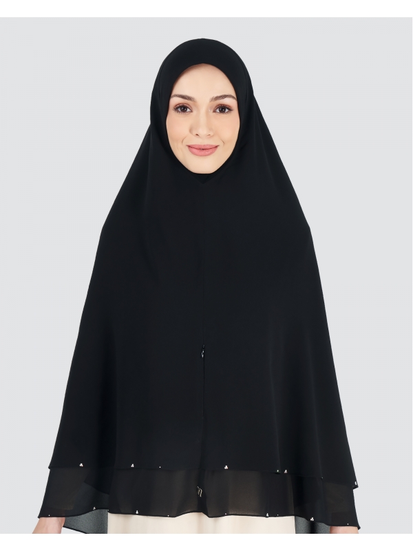 KHAYLA CRYSTAL KHIMAR - BLACK