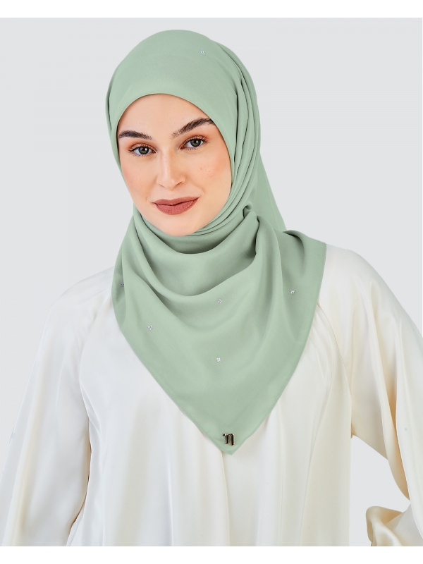 LADY DIANA COTTON VOILE SQUARE - JADE