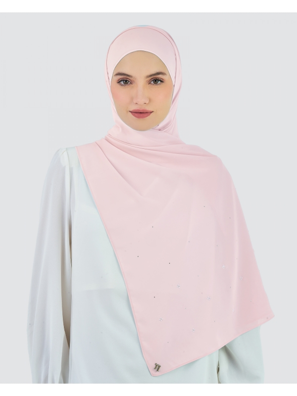 LADY MAYA MATTE SATIN SHAWL - BABY PINK