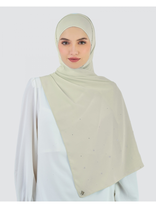 LADY MAYA MATTE SATIN SHAWL - NOUGAT