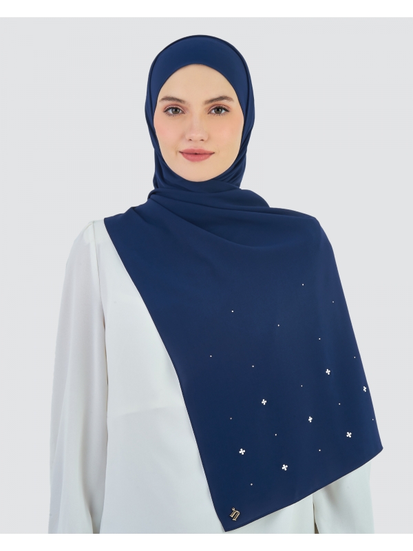 LADY MAYA MATTE SATIN SHAWL - ROYAL BLUE