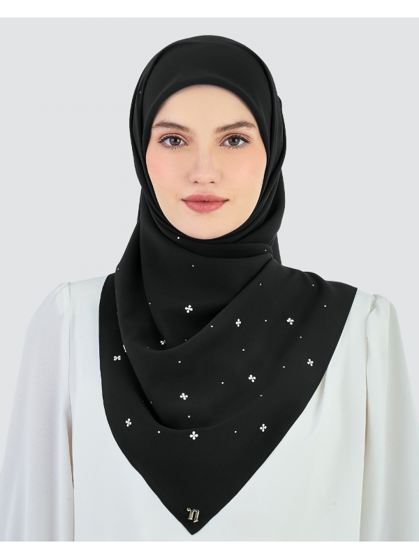 LADY MAYA MATTE SATIN SQUARE - BLACK