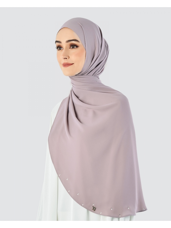 LADY WARDA CRYSTAL CHIFFON SHAWL - DUSTY PLUM