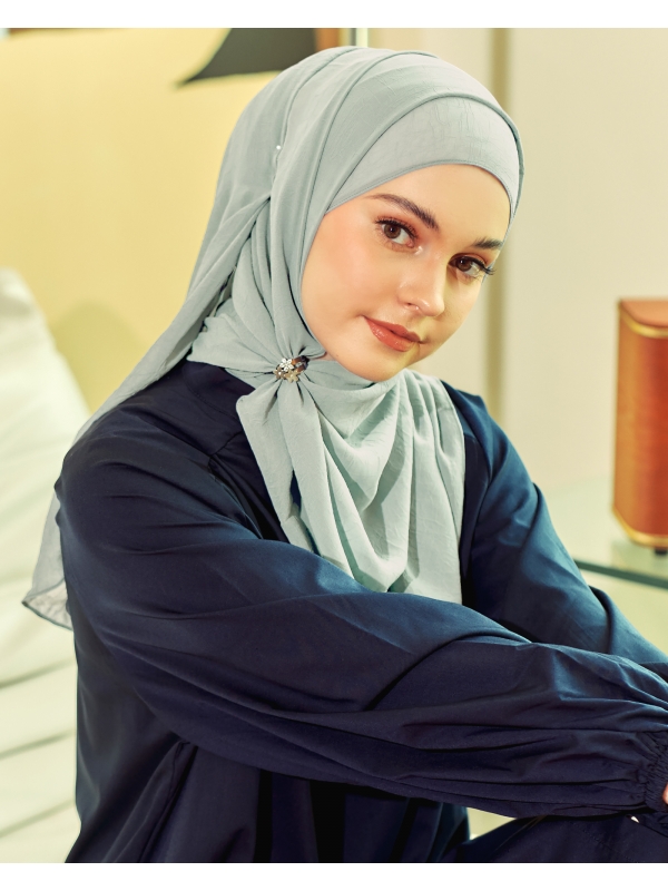 LEAH CHIFFON SHAWL - FOG