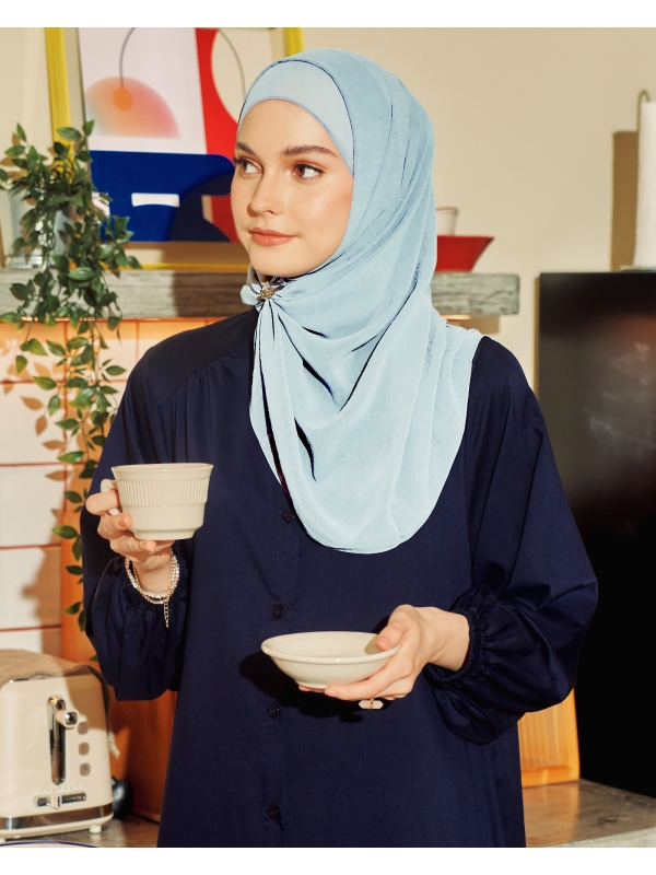 LEAH CHIFFON SHAWL - SKY
