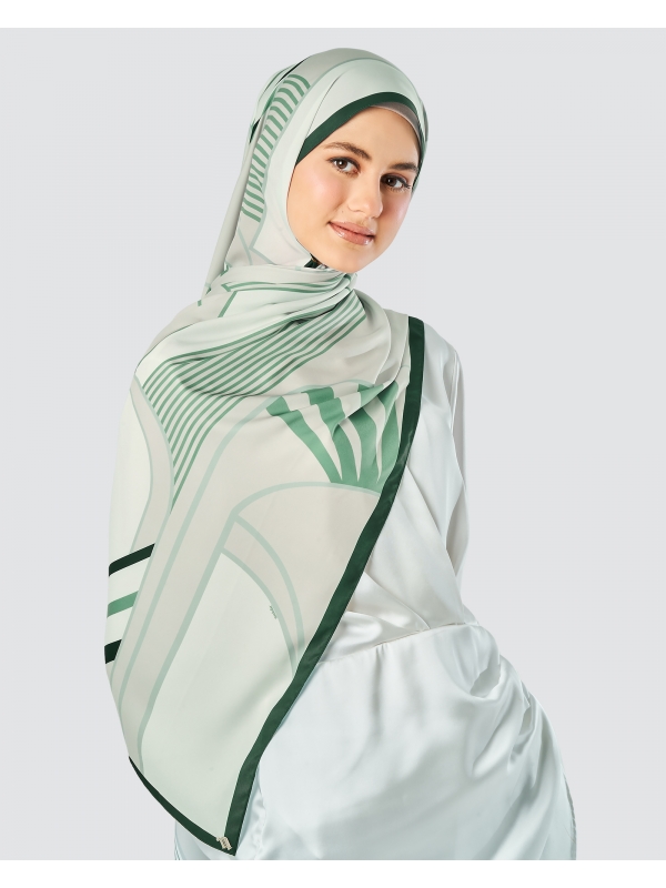 LINEAR RAY SHAWL - EVERGREEN