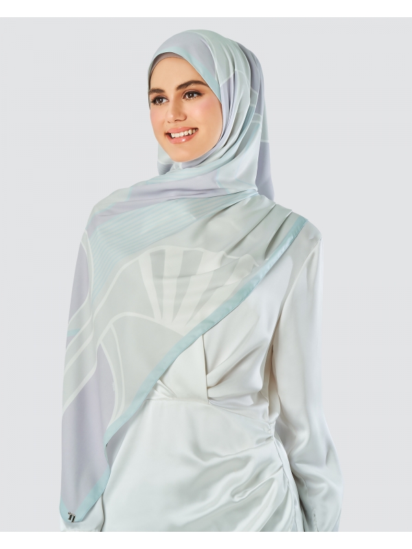 LINEAR RAY SHAWL - SKY
