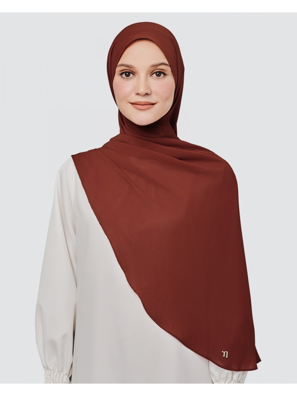 LINIA LINE CHIFFON SHAWL - BRICK