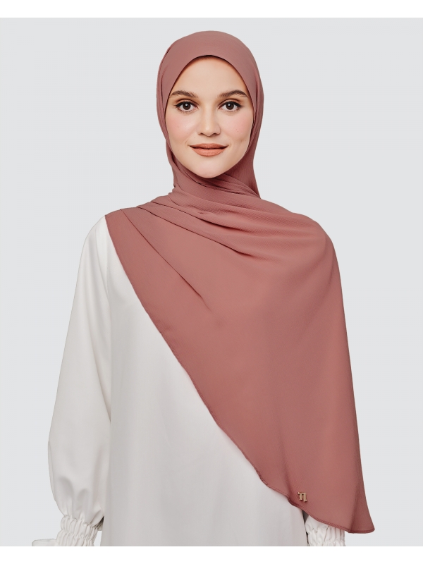 LINIA LINE CHIFFON SHAWL - POWDERY CORAL-PEACH