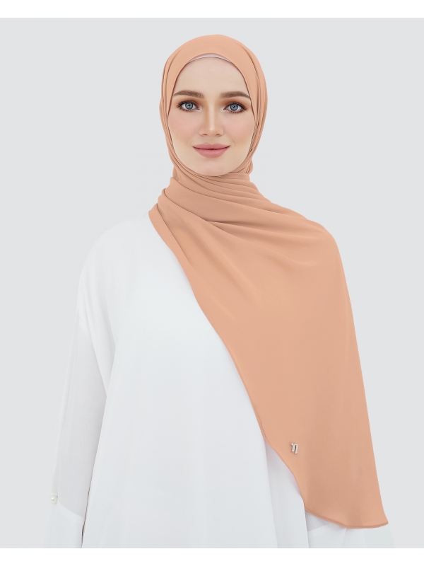 LONG CHIFFON SHAWL - APRICOT CRUSH