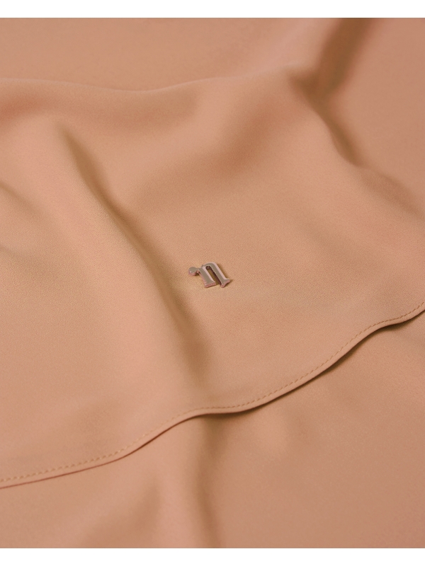 LONG CHIFFON SHAWL - HAZELNUT TAN