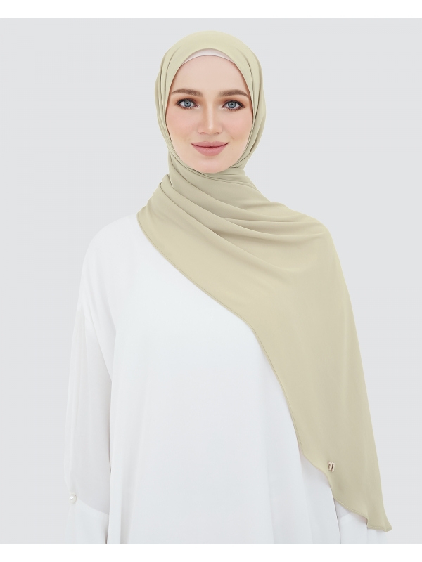 LONG CHIFFON SHAWL - LIGHT KHAKI