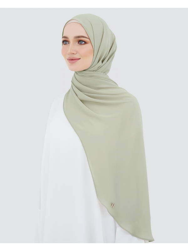 LONG CHIFFON SHAWL - PALE GRAY