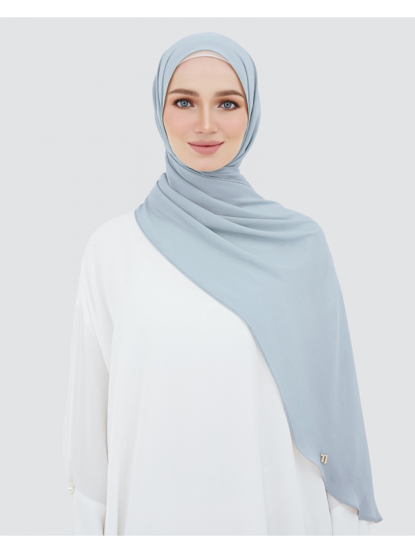 LONG CHIFFON SHAWL - POOL
