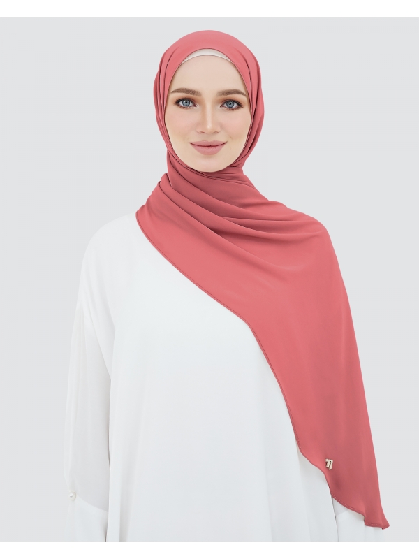 LONG CHIFFON SHAWL - ROSE