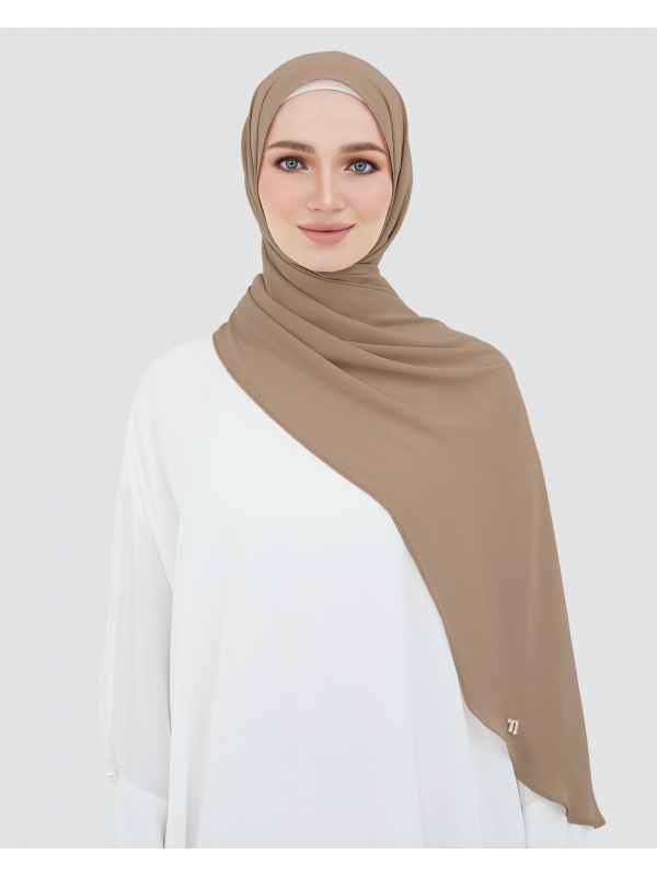 LONG CHIFFON SHAWL - ROSEHIP