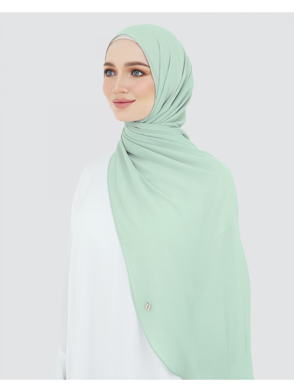 LONG CHIFFON SHAWL - SAGE