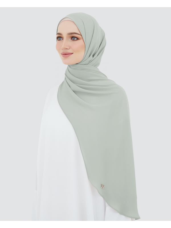 LONG CHIFFON SHAWL - SMOKEY GREY