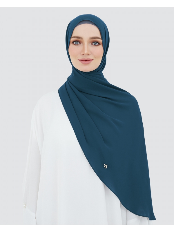 LONG CHIFFON SHAWL - TWILIGHT BLUE