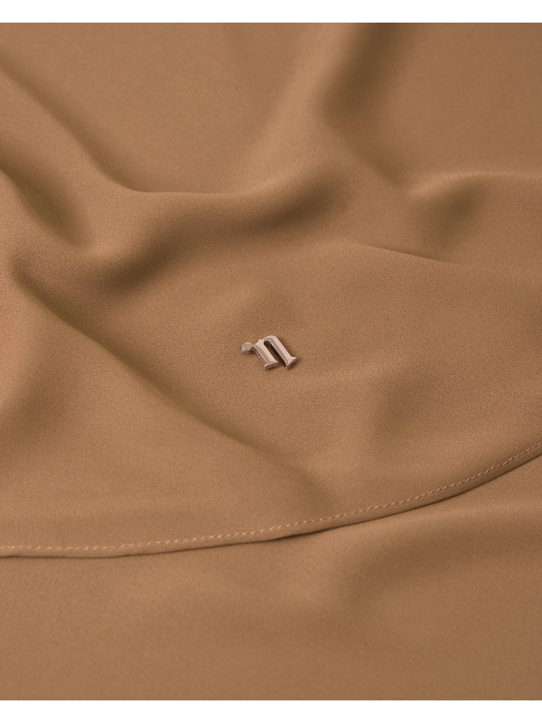 LONG CHIFFON SHAWL - WARM CAPPUCCINO
