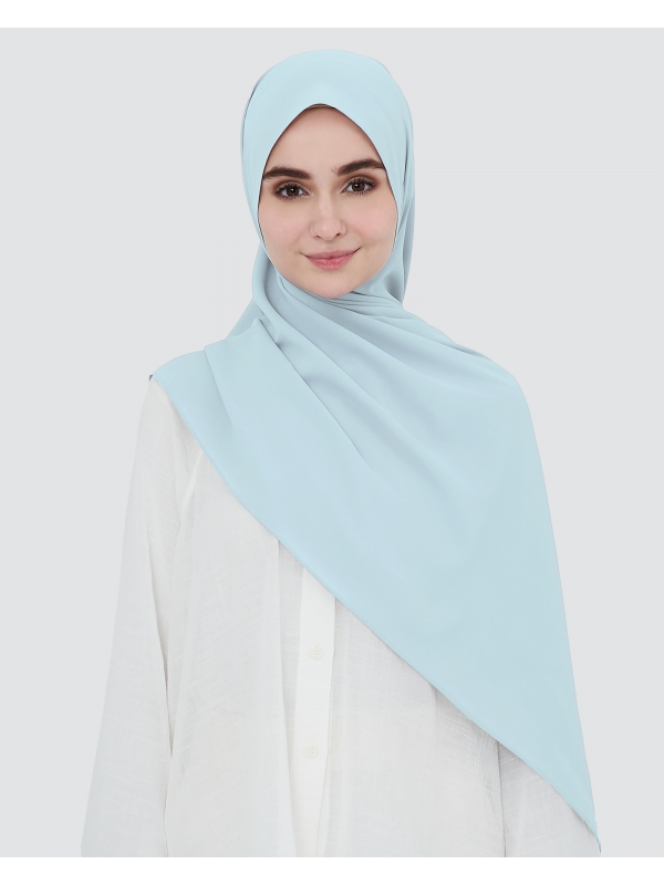 MAYA MATTE SATIN SHAWL - FRESH BLUE