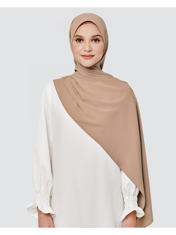 MAYA MATTE SATIN SHAWL - PECAN