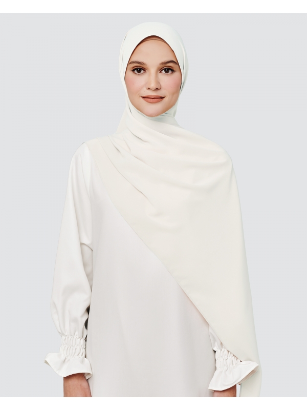 MAYA MATTE SATIN SHAWL - WHITE