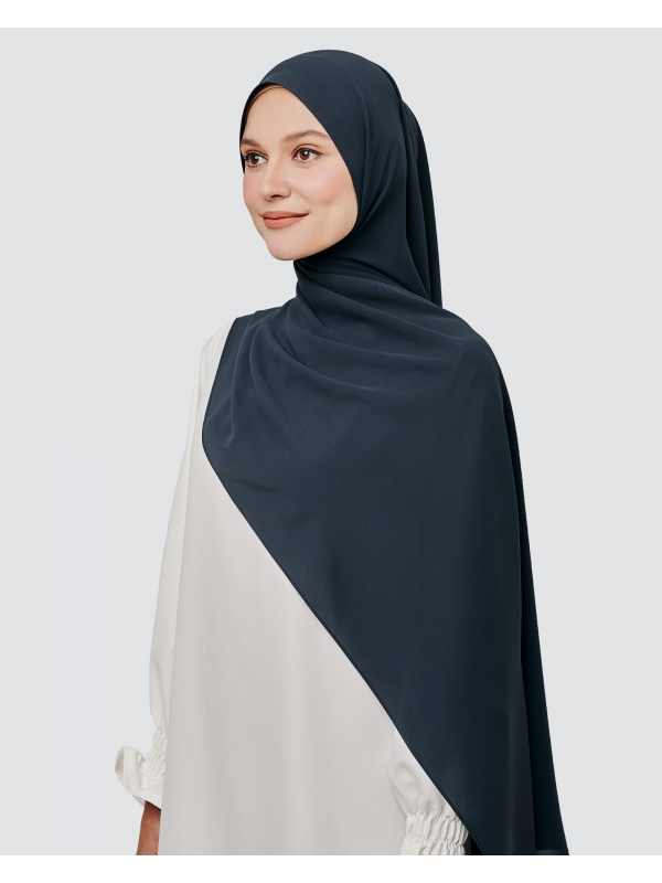 MAYA MATTE SATIN SHAWL - MIDNIGHT BLUE