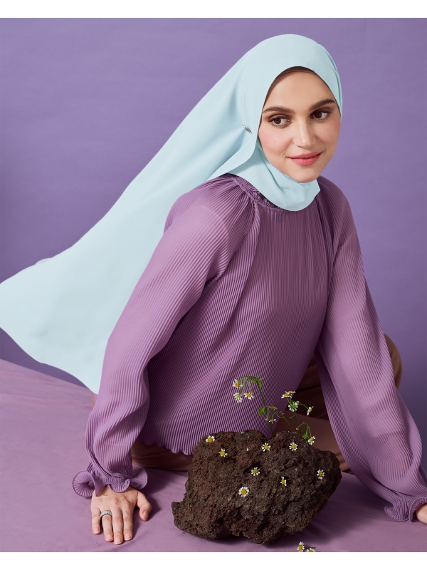 MAYA MATTE SATIN SHAWL - SEA