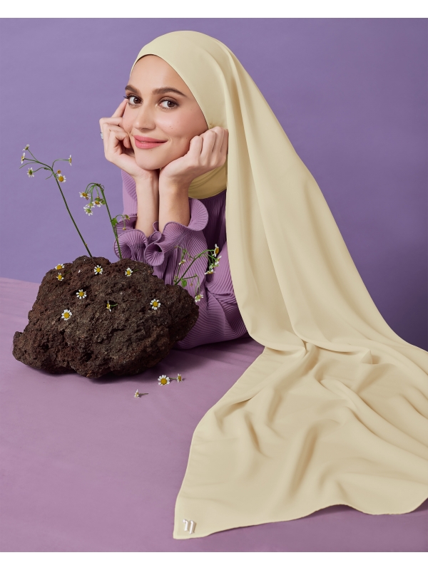 MAYA MATTE SATIN SHAWL - TORTILLA