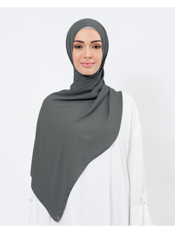 EILA CHIFFON SHAWL - MEDIUM DARK GREY