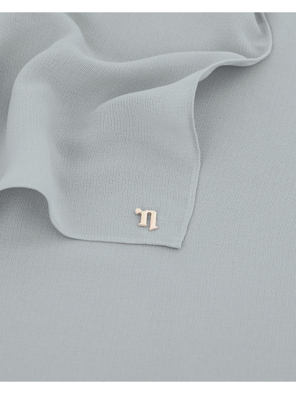 MILDA SHAWL - VERY LIGHT GREY-CYAN