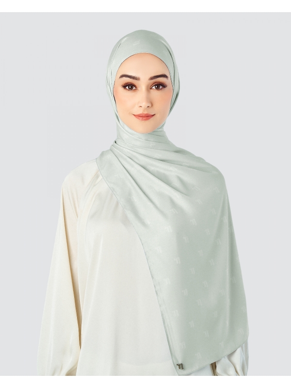 MODA MATTE SATIN SHAWL - ASH