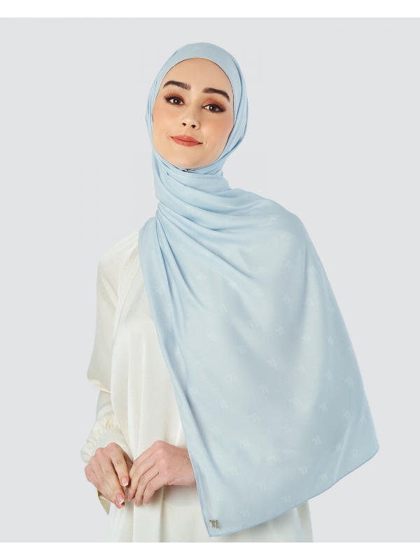 MODA MATTE SATIN SHAWL - SKY
