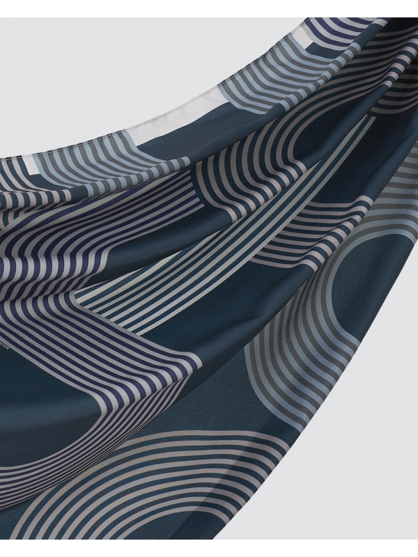 MONOGRAM MANIA SHAWL - NAVY BLUE