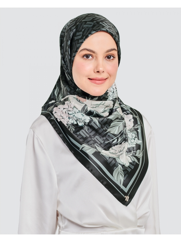 THE 8IRTHDAY COLLECTION - FLORAL MONOGRAM SQUARE - BLACK