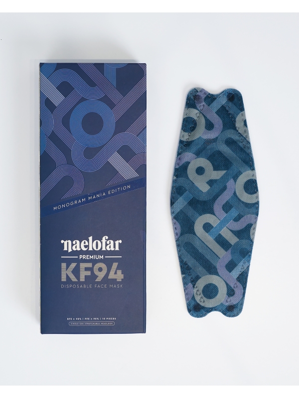 MONOGRAM MANIA EDITION - PREMIUM KF94 DISPOSABLE FACE MASK - NAVY BLUE